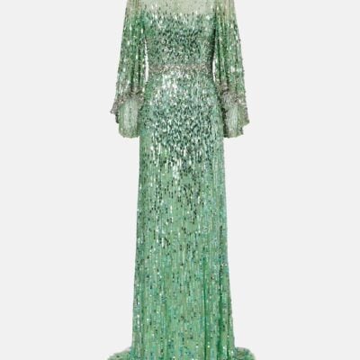 Jenny Packham Ines Embellished Sequined Gown