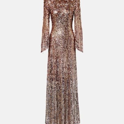 Jenny Packham Phara Embellished Fringed Gown