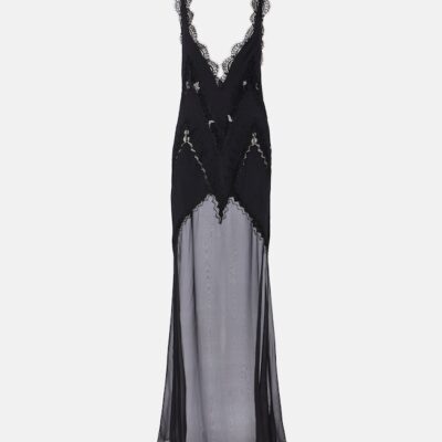 Tom Ford Lace-Trimmed Satin Gown