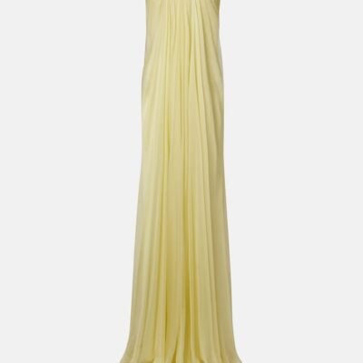 Mcqueen Draped Chiffon Bustier Gown