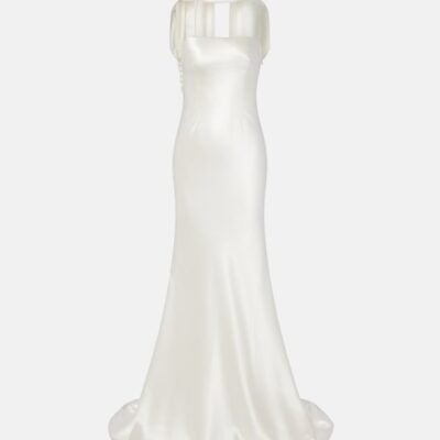 Danielle Frankel Bridal River Silk And Wool Bustier Gown