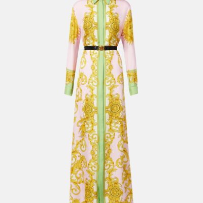Versace Printed Silk Twill Shirt Dress