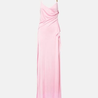 Versace Medusa Gathered Jersey Gown