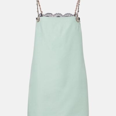 Valentino Crepe Couture Embellished Minidress