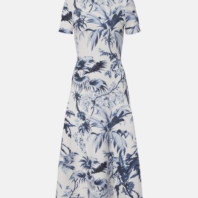 Oscar De La Renta Printed Cocktail Dress