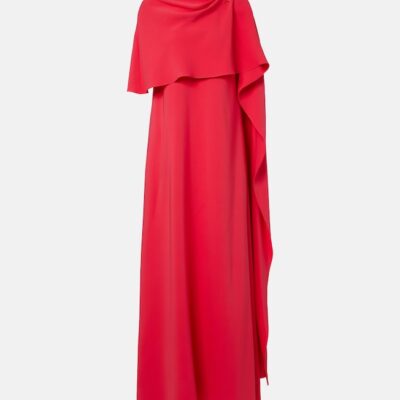 Oscar De La Renta Embellished Silk-Blend Georgette Gown