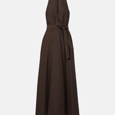 Brunello Cucinelli Belted Cotton-Blend Maxi Dress