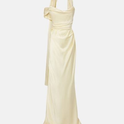 Vivienne Westwood Nova Vixen Scarf-Detail Satin Bustier Gown