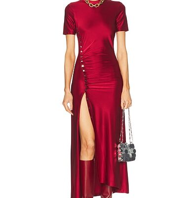 RABANNE Short Sleeve Midi Dress