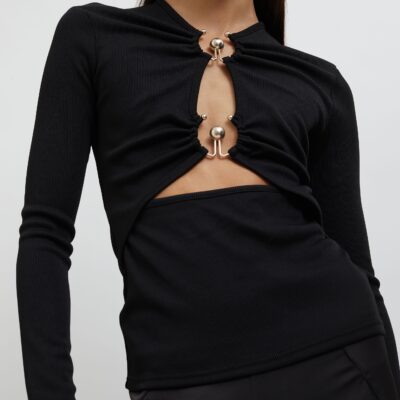 Christopher Esber Orbit Ruched Long Sleeve Top — 4 - Image 2