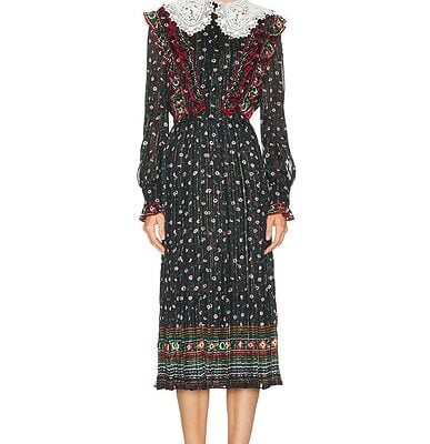 Valentino Embroidered Apres L'Hiver Midi Dress