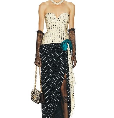 Valentino Crepe De Chine Pois Dress
