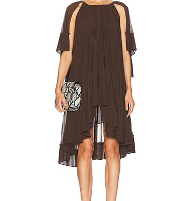Zimmermann Illuminate Pleated Cape Mini Dress