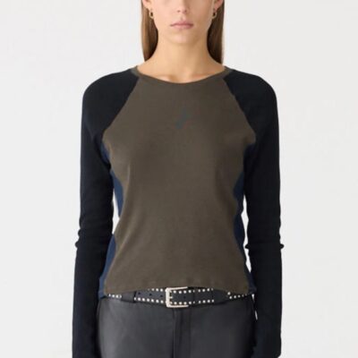Bassike Panaled Rib Long Sleeve Baby T-Shirt