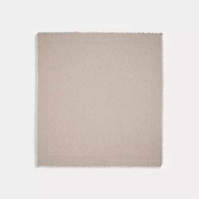 Coach Women's Signature Oversized Square Scarf in Oatmeal | Cotton Modal Blend