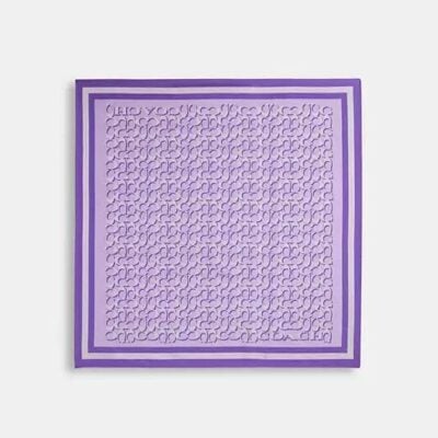 Coach Women's Signature Print Silk Square Scarf in Iris