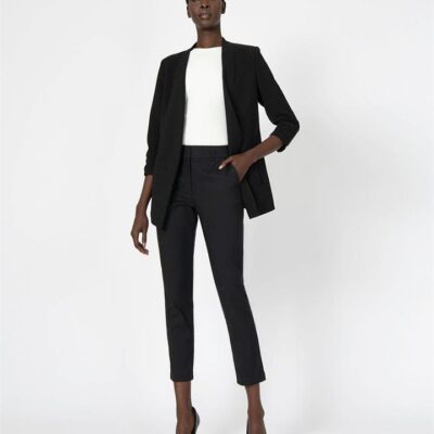 Forcast Carter 2 Collarless Blazer — Black