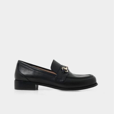 Forcast Dayana Leather Loafer — Black