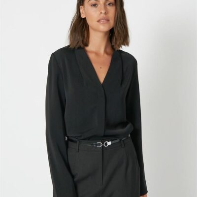 Forcast Lilian 2 Long Sleeve Blouse — Black