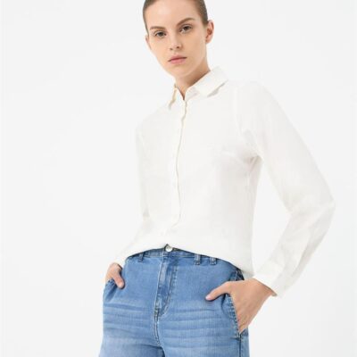 Forcast Morgan Collared Shirt — Ivory