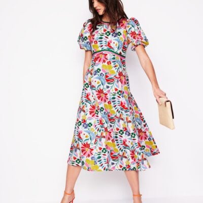 Boden Empire Linen Tea Dress