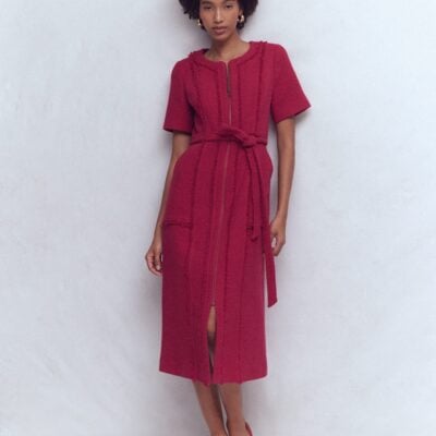 Boden Ruth Zip Texture Dress