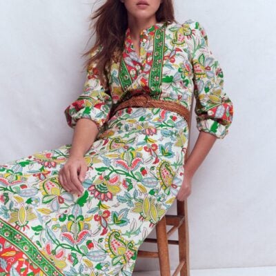 Boden Ava Linen Blend Midi Dress