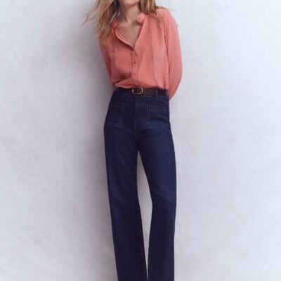 Boden Rhea Trim Detail Silk Top