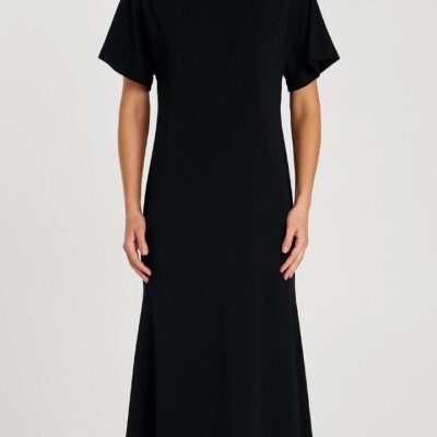 Mela Purdie Slash Neck Dress — Black