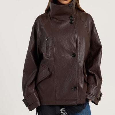 ODE Funnel Neck Pu Jacket