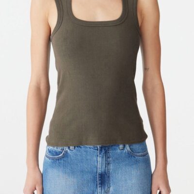Bassike Low Scooped Rib Tank