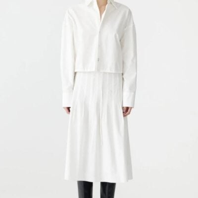 Bassike Crushed Cotton Gathered Shirt