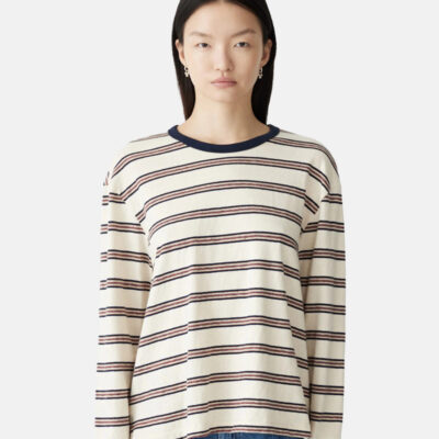 Bassike Stripe Boyfriend Heritage Long Sleeve T-Shirt