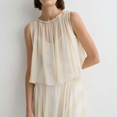 Bondi Born Capri Silk Gathered Top