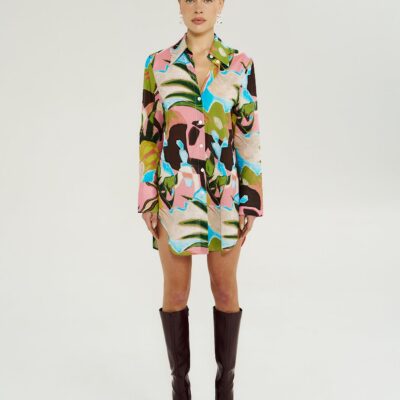 Summi Summi LS ASH SHIRT DRESS - WONDERLAND — XS - Image 1