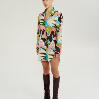 Summi Summi LS ASH SHIRT DRESS - WONDERLAND — XS - Image 2