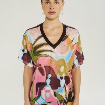 Summi Summi V NECK MESH TEE - WONDERLAND — XS - Image 1