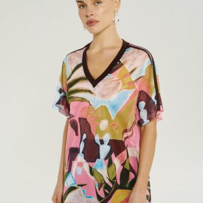 Summi Summi V NECK MESH TEE - WONDERLAND — XS - Image 2