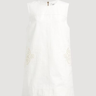 Aje Halo Embroidered Mini Dress — IVORY - Image 2