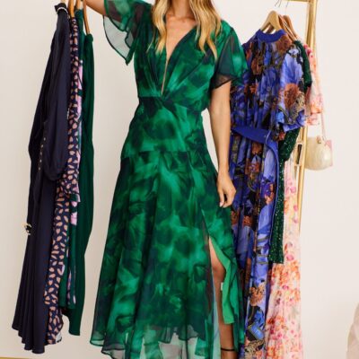 St Frock Whisper Lily Maxi Dress in Green Watercolour Chiffon — 8 - Image 2