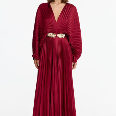 Acler WONASTOW MAXI DRESS — BORDEAUX - Image 1