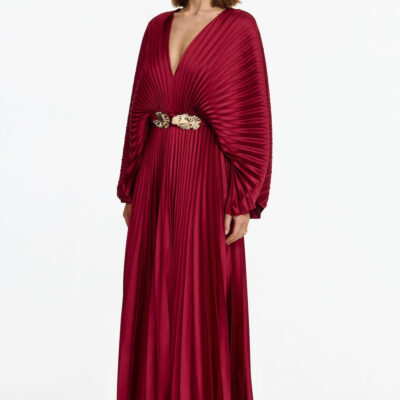 Acler WONASTOW MAXI DRESS — BORDEAUX - Image 2