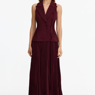 Acler STINFORD MIDI DRESS — DEEP BURGUNDY - Image 1