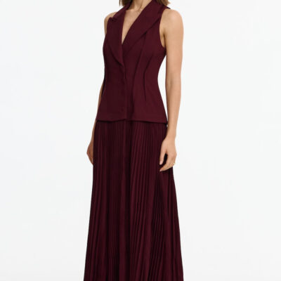 Acler STINFORD MIDI DRESS — DEEP BURGUNDY - Image 2