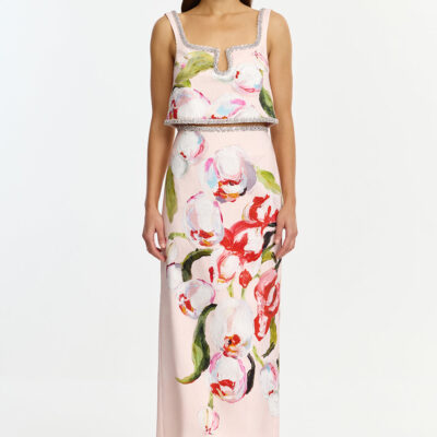 Acler SOUTHACRE MAXI SKIRT — CHERRY MEDLEY - Image 1