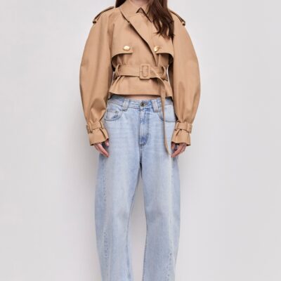 Aje Winn Cropped Trench — BEACH BEIGE - Image 1