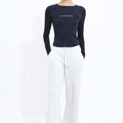 Aje Wide Leg Track Pants — LIGHT GREY MARLE - Image 1