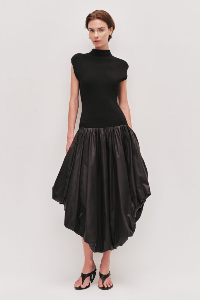 Aje Venetia Knit Midi Dress — BLACK
