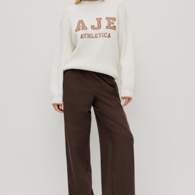 Aje Varsity Logo Rib Jumper — WHITE - Image 1
