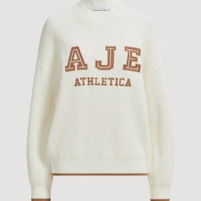 Aje Varsity Logo Rib Jumper — WHITE - Image 2